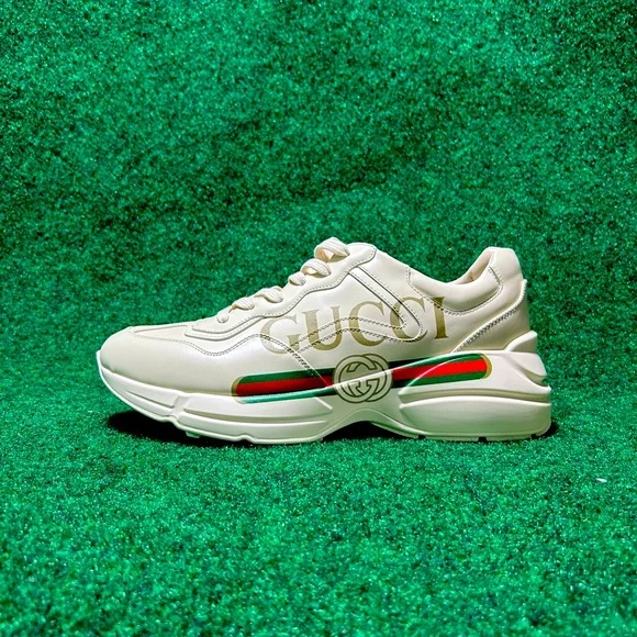 🖤NIB🖤 GUCCI Classic Logo Rython Leather Sneakers - Picture 5 of 9